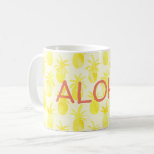 Pineapple watercolour yellow  coffee mug