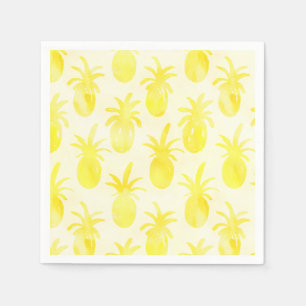 Pineapple watercolour yellow pattern napkin