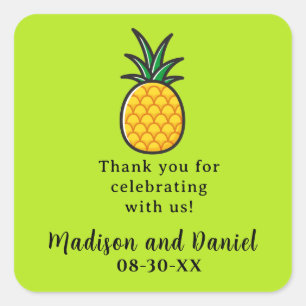 Pineapple Wedding Tropical Favour Sticker