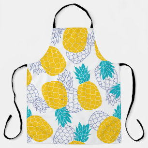 Pineapple white background, seamless pattern. apron