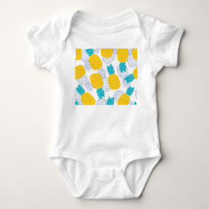 Pineapple white background, seamless pattern. baby bodysuit