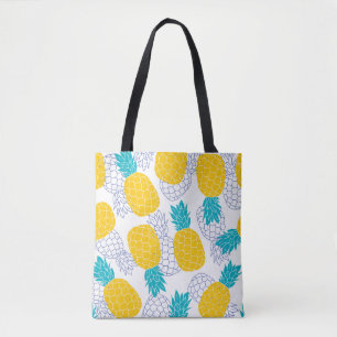 Pineapple white background, seamless pattern. tote bag