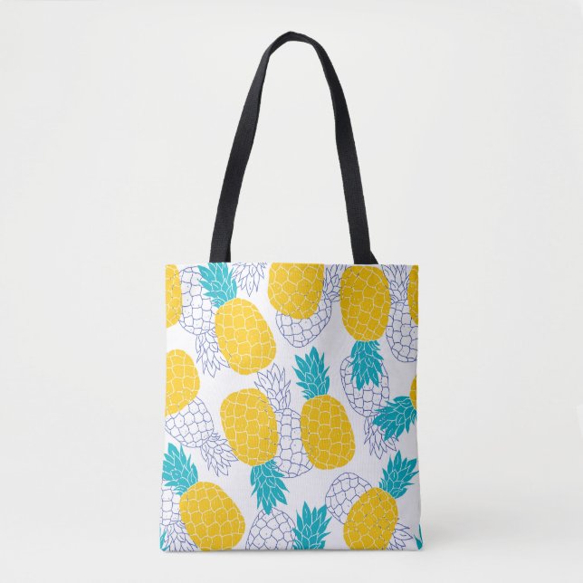 Pineapple white background, seamless pattern. tote bag (Front)
