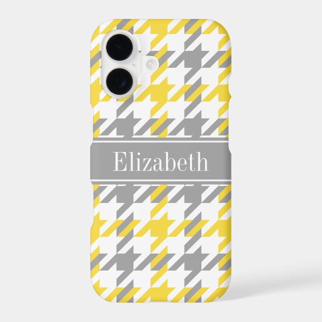 Pineapple Wht Dk Grey Houndstooth Name Monogram (Back)