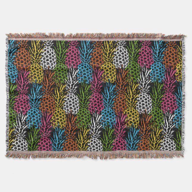 Pineapple Wild and Sweet Throw Blanket (Front)
