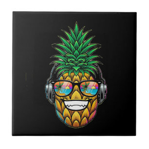 pineapple with eyeglasses tile