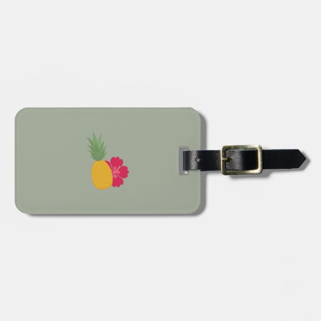 Pineapple with flower luggage tag (Front Horizontal)