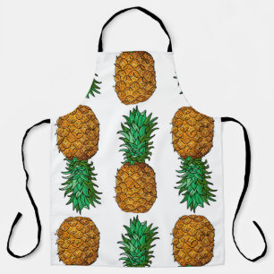 Pineapple with leaves. Seamless pattern with tropi Apron