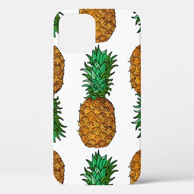 Pineapple with leaves. Seamless pattern with tropi Case-Mate iPhone Case (Back)