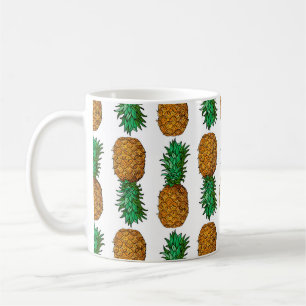 Pineapple with leaves. Seamless pattern with tropi Coffee Mug