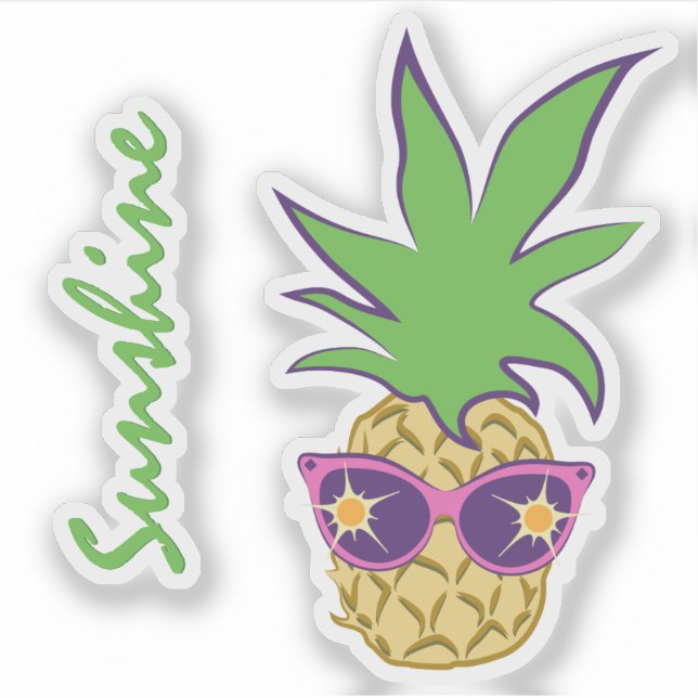 Pineapple with Pink Sunglasses Custom Text (Front)