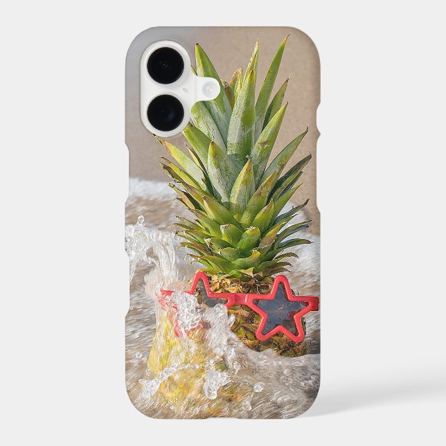 pineapple with sunglasses in wave (Back)
