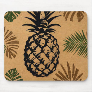 Pineapple with Tropical Leaves Mouse Mat