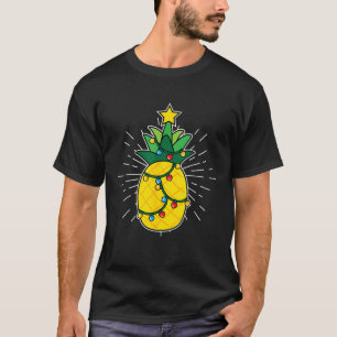 Pineapple X Mas Tree Light Up Star Cute Christmas T-Shirt