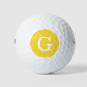 Pineapple Yellow Initial Monogram Golf Balls