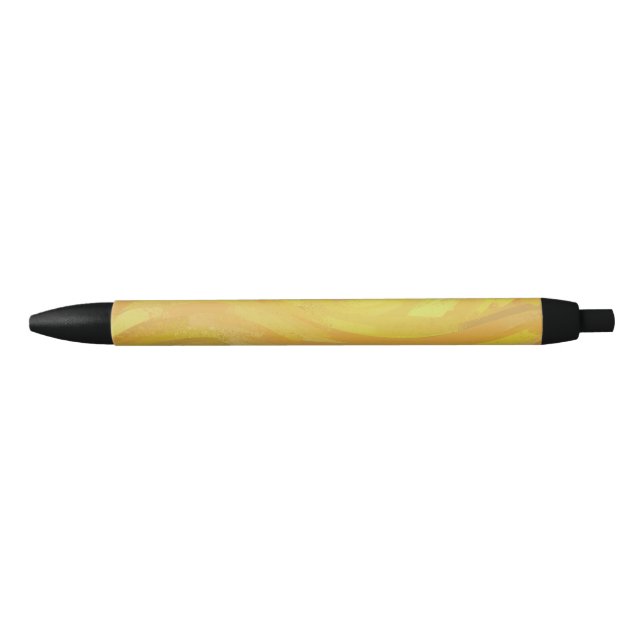 Pineapple Yellow Swirl Black Ink Pen (Front)