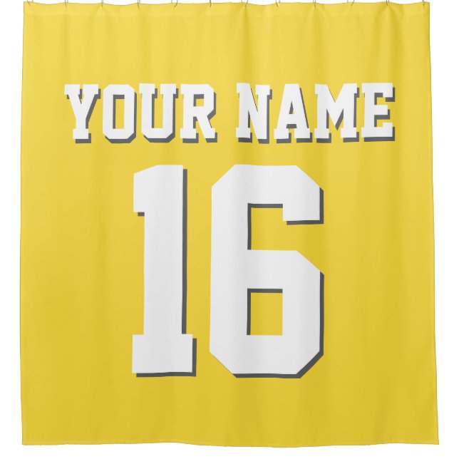 Pineapple Yellow White Sports Jersey Team Jersey Shower Curtain (Front)