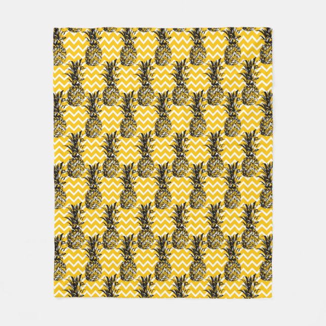 Pineapple Zigzags Fleece Blanket (Front)