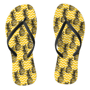 Pineapple Zigzags Flip Flops
