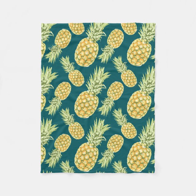 Pineapples (2) fleece blanket (Front)