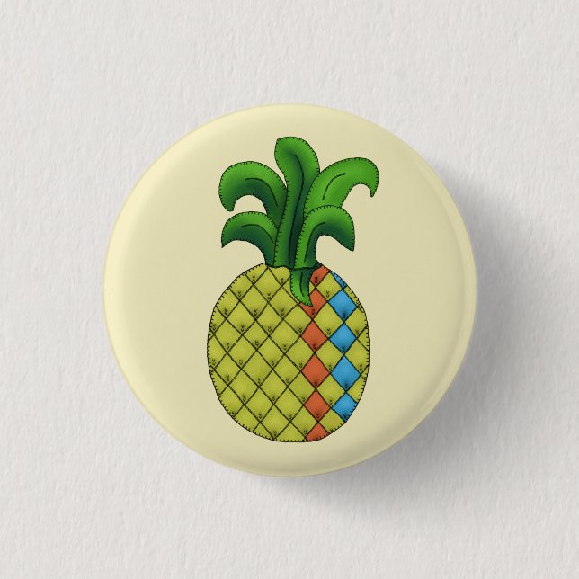 pineapples 3 cm round badge (Front)