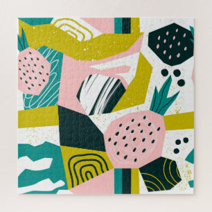 Pineapples Abstract: Colourful Seamless Patchwork Jigsaw Puzzle