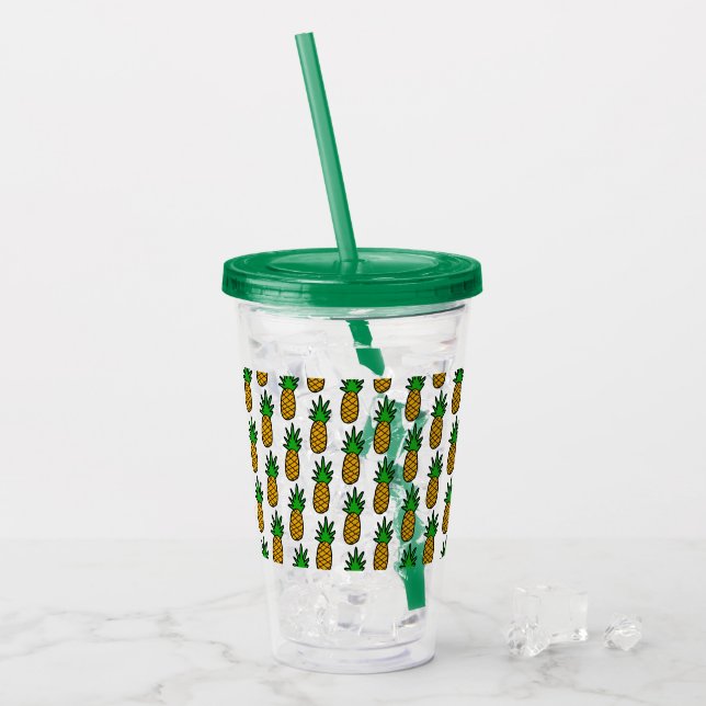 Pineapples Acrylic Tumbler (Front Ice)
