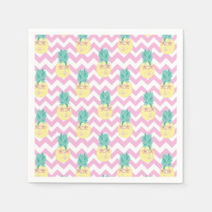 Pineapples and Chevron  Napkin