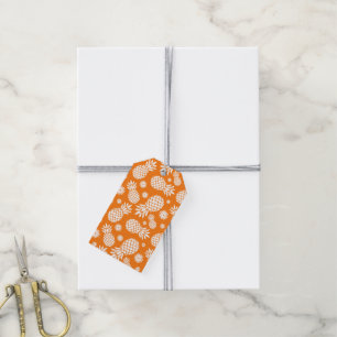 Pineapples and daisy orange and white gift tag