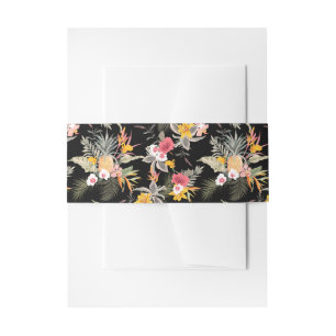 Pineapples and Tropical Flowers Invitation Belly Band