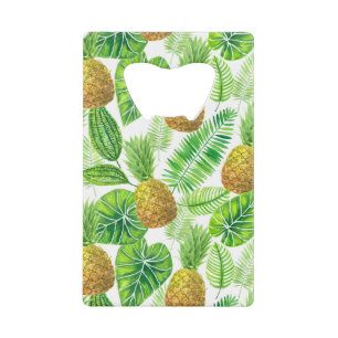 Pineapples and tropical leaves