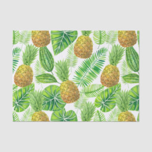 Pineapples and tropical leaves tissue paper