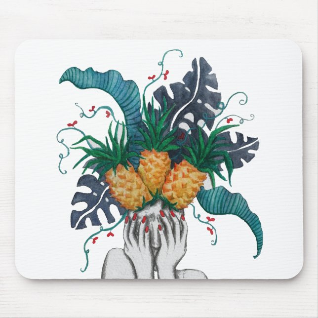 Pineapples are in my head mouse mat (Front)