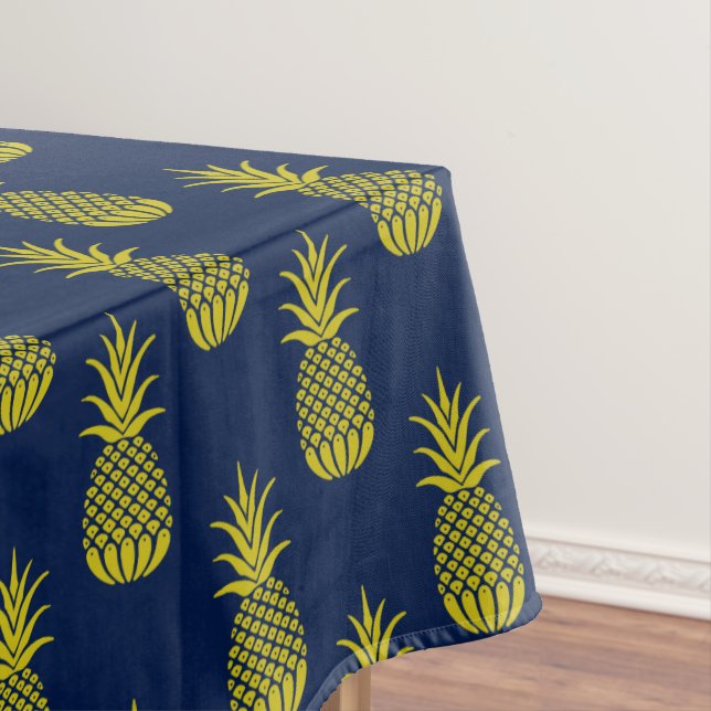 Pineapples Blue Tablecloth (In Situ)