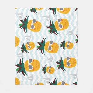 Pineapples, boat: cute ocean pattern. fleece blanket