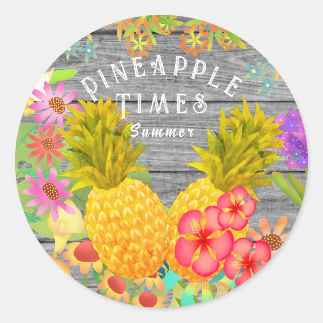 Pineapples  classic round sticker (Front)