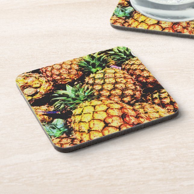 "Pineapples" Cute Photo. Buy Now Coaster (Left Side)