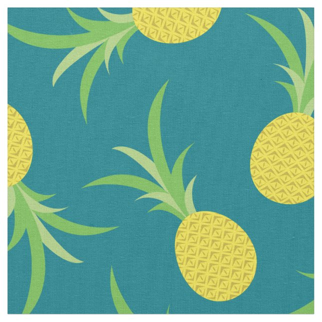 Pineapples Fruit Tropical Kid Cute Fabric (Close Up)