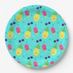 Pineapples, Ice Cream and Sunglasses  Paper Plate