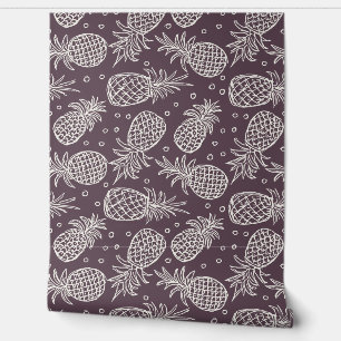 Pineapples In Purple Basil By Glidden Wallpaper