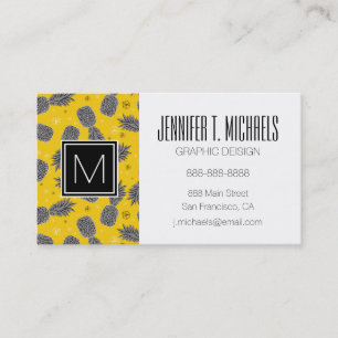 Pineapples On Gold   Add Your Name Business Card