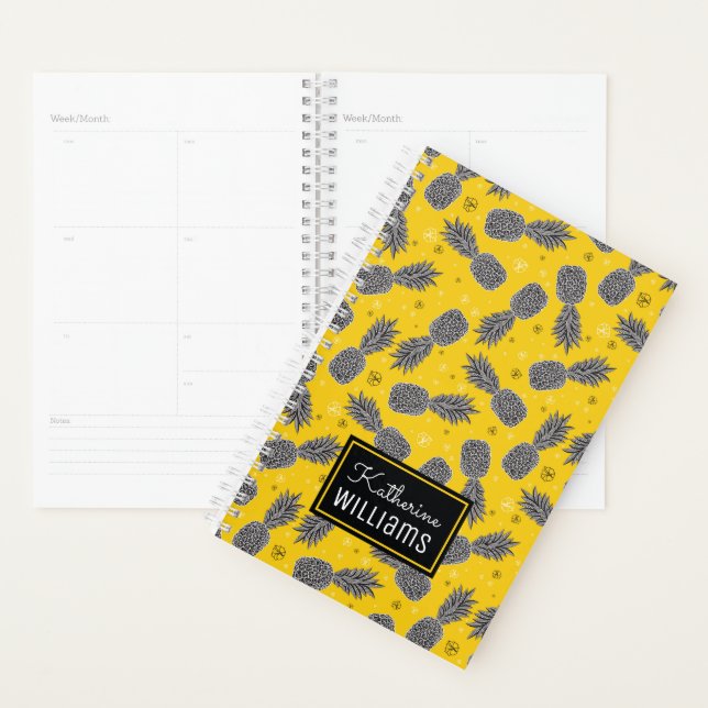 Pineapples On Gold | Add Your Name Planner (Display)
