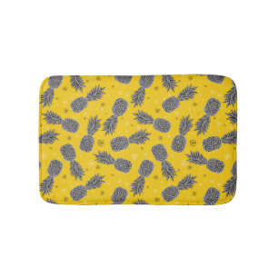 Pineapples On Gold Bath Mat