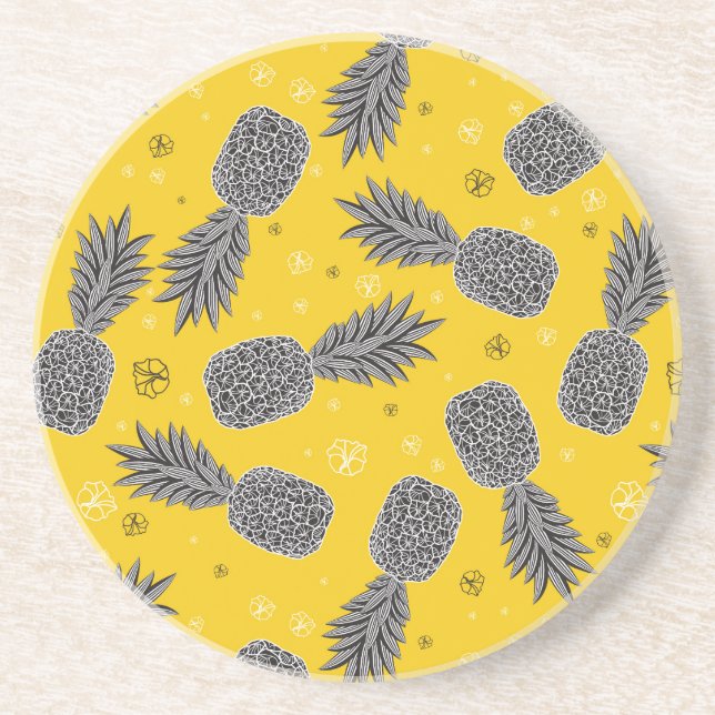 Pineapples On Gold Coaster (Front)