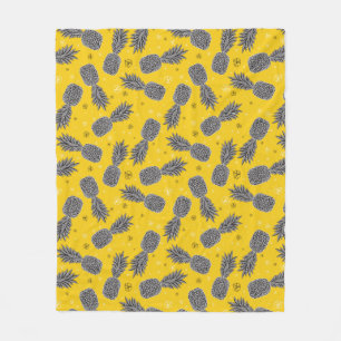 Pineapples On Gold Fleece Blanket