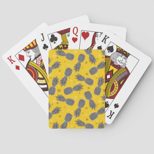 Pineapples On Gold Playing Cards (Back)