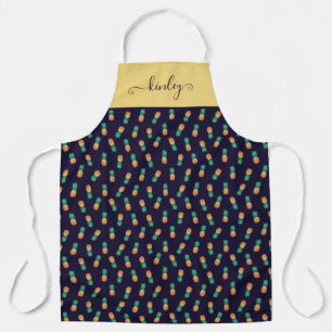Pineapples On Navy Apron