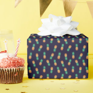 Pineapples On Navy Wrapping Paper