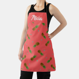 Pineapples on pink apron
