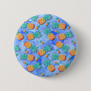 Pineapples. Paint. Party. 6 Cm Round Badge